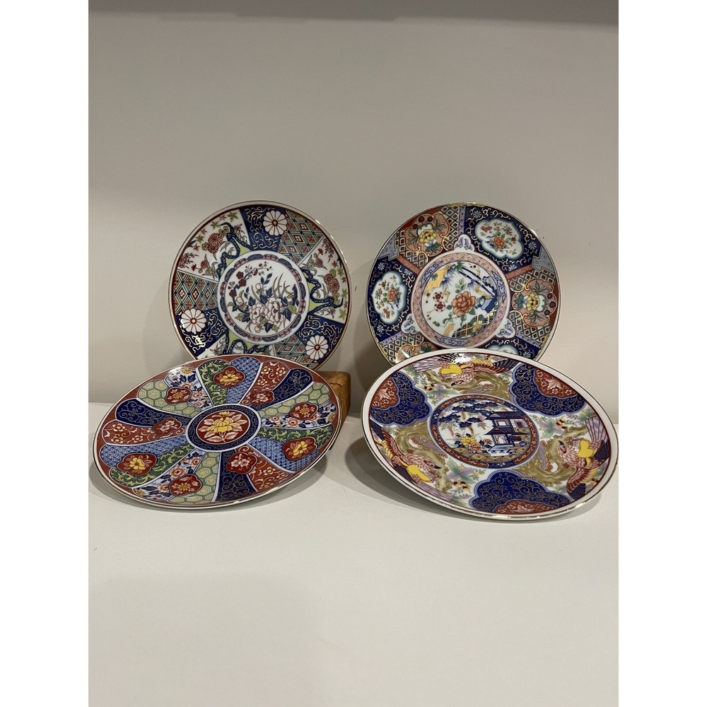 4 Gorgeous Japanese Vintage Imari Ware‎ Decorative Hand Painted 6" Plates